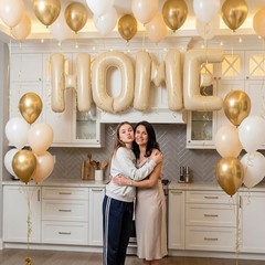 40 Inch Giant HOME Letter Balloons Decor Kit Boho Cream White Champagne Gold …