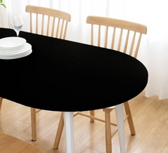 Wolkemer Fitted Oval Tablecloth Spandex Stretch Black Cocktail Table Cover El…