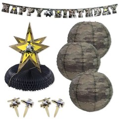 Helicopter Birthday Decorations in Army Camo – Complete the Party! (6 Items) …