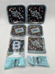 90s Party Supplies Pack 100 Pieces for 16 Guests 90s Birthday Theme Party