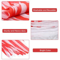 RUBFAC 170ft 120pcs Red and White Striped Pennant Banner, Carnival Circus Decora