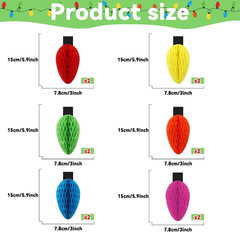 12PCS Merry Christmas Honeycomb Ball Decorations Centerpieces for Tables