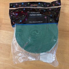 Festive Green Jumbo Crepe Paper Streamer Party Decor 500ft