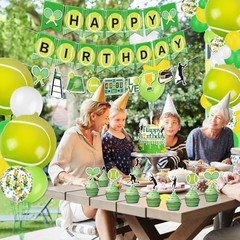 Tennis Party Decorations, Includes Tennis Happy Birthday Banner, Tennis Balloons
