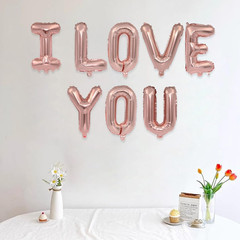 2 Set 16Pcs Rose Gold I LOVE YOU Letter Balloons 16In Balloon Foil Letter Decora