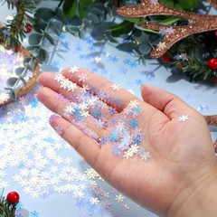 2000Pcs/50g Christmas Snowflakes Confetti, Glitter Twinkles Metallic Snowflak…
