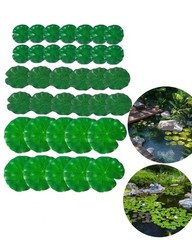 Floating Lotus Leaves Artificial Set for Ponds Aquariums and Fish Tanks 36