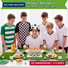 13 Pcs Soccer Birthday Party Decorations Kit, Soccer Centerpieces for Table with