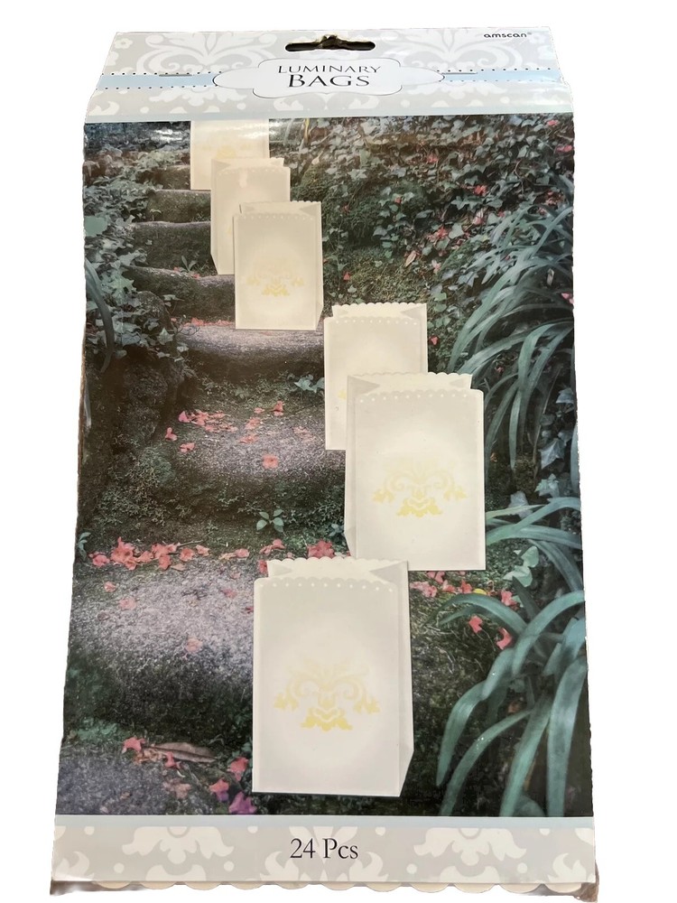 Luminary Bags Amscan 24 Pcs Wedding Baptism Party OutdoorDecorating NEW Holiday