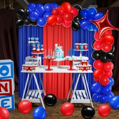 SmoothNovelty 57pcs 2026 Graduation Decorations Red Blue Black Balloon Arch K…