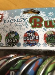 Christmas Ugly Sweater Garland & Pinback Buttons Party Decorations – NEW!