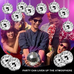 Assorted Mini Disco Balls – 20 Pcs Silver Reflective Ornaments for Celebrations