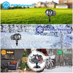 Christmas Light 16 Slides Film Moving Projector LED Laser Outdoor Landscape Lamp