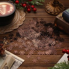 Jaloro 2800 Pcs Winter Rusty Snowflakes Confetti for Crafts Metal Color PVC S…