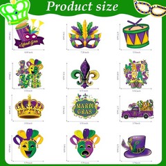 30pcs Mardi Gras Decorations Party Supplies Mardi Gras Tinsel Garland Hanging Sw