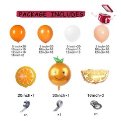 Little Cutie Baby Shower Decorations Orange Balloon Garland Arch Kit 173pc Party