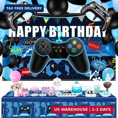 34 Pieces Gamer Birthday Decorations Video Game Party Supplies Set Including Hap