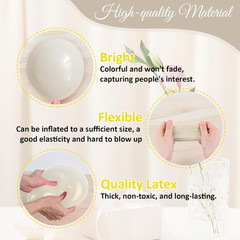 Cream White, Ivory Beige Balloons – Metallic Gold, Pearl White Sand – Neutral &