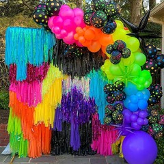 175Pcs Neon Balloons Arch Garland Kit, Glow in the Dark Balloons (Rainbow Sta…