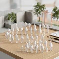 Pack Of 50/100pcs 1:75 Scale Model Miniature White Figures Architecture Model