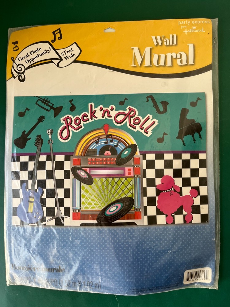 ROCK & ROLL Wall Mural 60″ x 40″ NEW NIP Party Photo Op Class Reunion Decor