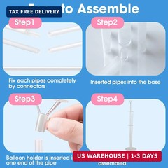 Voircoloria 4 Sets Balloon Stand Kits, Balloon Sticks Holder with Base for Table
