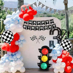 Race Car Birthday Party Decorations with Traffic Light Balloons,Automobile Party
