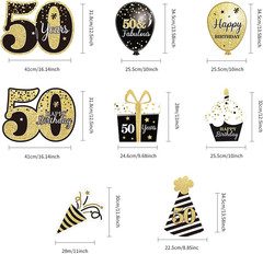Happy 50Th Birthday Yard Sign with Stakes Black Gold 50 Birthday Sign Decoration