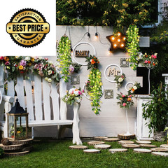 Mudder 3 Packs LED Artificial Hanging 3.6 ft x 9.84 ft, Greenery Style
