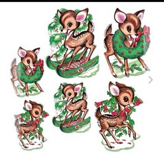 Beistle Vintage Christmas Reindeer Cutouts – Party Supply Decoration