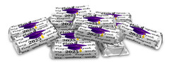Class of 2025 Graduation Mini Candy Wrapper | Set of 60 Stickers | Purple Theme