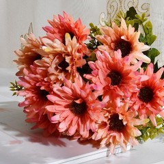 11-Piece Silk Chrysanthemum Flower Bouquet 41cm for Modern Interior Decoration