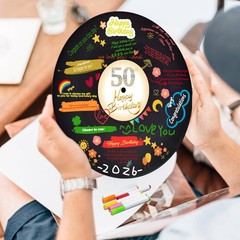Vinyl Record Sweet 50 Birthday Decorations 11.6″X11.6″, 50th birthday