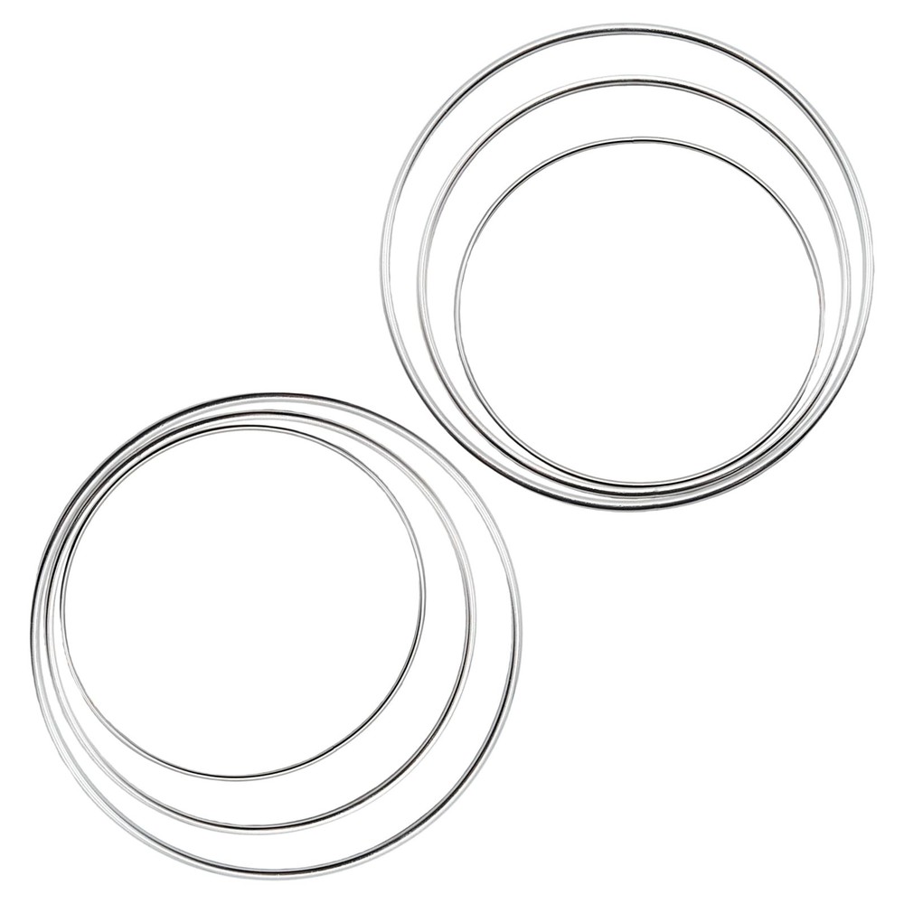 6 Pcs Dream Catcher Rings, Silver Metal Floral Hoops, Metal Rings for Crafts,…