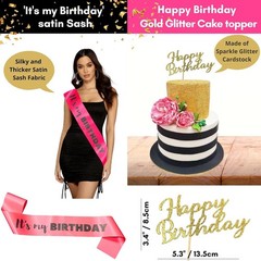 Stunning Hot Pink & Black Birthday Celebration Set for Ladies – Versatile & Fun