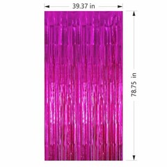 2 Metallic Tinsel Foil Fringe Curtains 3.2 ft x 6.6 ft Baby Shower Gender Reveal