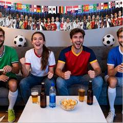 2026 World Cup Tinsel Curtain Banner 106×12In Flag Fringe Streamer Cheer Props I
