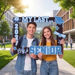 2027 Senior Photo Booth Props Set 32 x 21 Inch My Last Senior Photo Booth Fra…