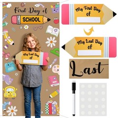 5 Pcs First and Last Day of Decorations Photo Backdrops First Day Photo Booth…