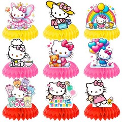 Hello Kitty Honeycomb Centerpieces Sanrio Birthday Table Honeycomb Decorations
