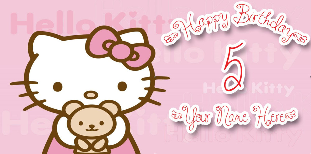 Birthday banner Personalized 4ft x2ft Hello Kitty