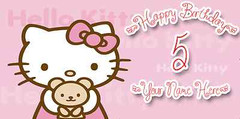 Birthday banner Personalized 4ft x2ft Hello Kitty