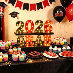 2026 Graduation Decorations, Light Up Letters «GRAD 2026» Sign, Graduation Pa…