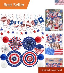 Durable 26-Pc 4th of July Decorations: Easy to Install & Store for Any Occasion