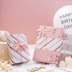 LeZakaa Reversible Birthday 1 Count (Pack of 1), – Metallic Pink