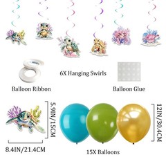 Sea Turtle Birthday Decorations for Kids – Gold Glitter Happy Birthday Banner…
