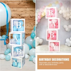 Thickened 5 PCs White Transparent Balloon Boxes with 78 Letters & Numbers for…