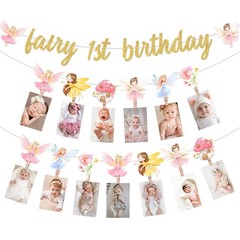My Fairy First Birthday Decorations – Fairy 1st Birthday Glitter Banner and M…