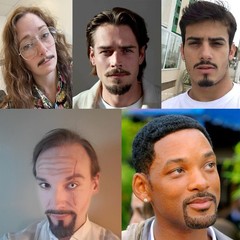 Brown Realistic False Facial Hair Human Hair Lace Mustache Fake Beard for Men…