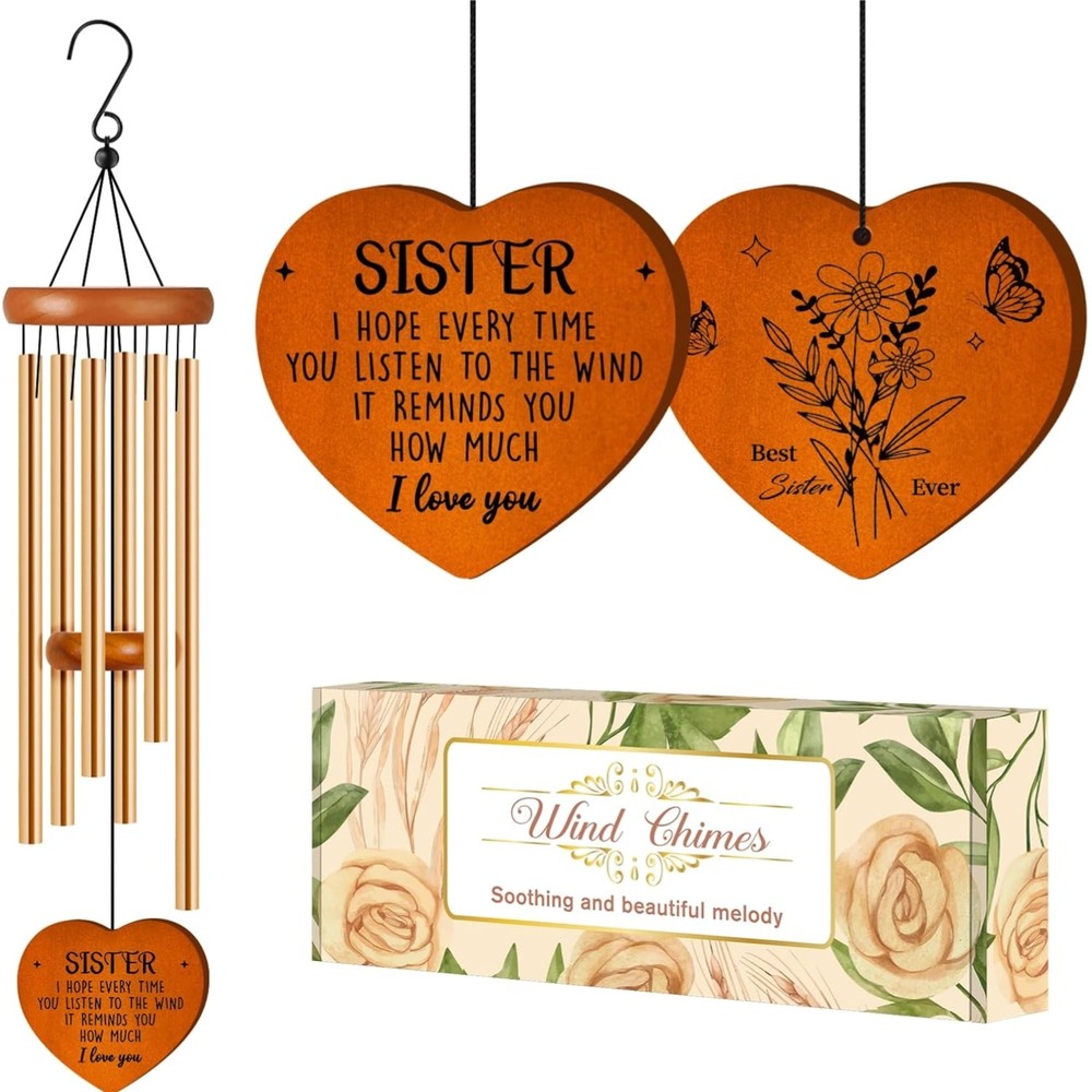 Sister Gifts 25.6 Inch Wind Chimes Garden Decoration Birthday Graduation